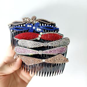 Peineta para el cabello con diamantes de imitación S100 para adultos, peineta con diamantes de imitación, peineta para flequillo, pinza para el cabello, peineta con lazo - Product Image 4