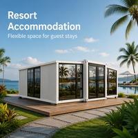 Maison conteneur extensible pour hébergement en parc de vacances, chambre d'hôtes préfabriquée personnalisée, fourniture directe usine
