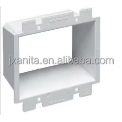 Caja de Distribución Eléctrica Extensible de 1-4 Tomas, Certificada por ETL, para Montaje en Pared/Enrasado, de PVC Blanco, IP54, Ignífuga, con Anillos de Extensión - Product Image 2