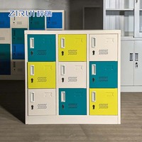 Casier métallique moderne à 15 portes pour étudiants et enfants, armoire de rangement en acier colorée pour sacs d'école, idéal pour la maternelle