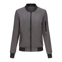 Personnalisé col montant à manches longues fermeture éclair complète crop varsity veste 2023 haute qualité femmes Bomber veste