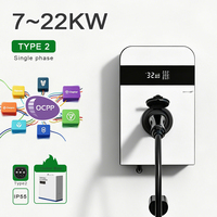 Station de recharge pour véhicules électriques domestiques 7 kW 22 kW Type 2 AC, boîtier mural sans fil avec application, RFID, OCPP, prise de charge EV, usine OEM