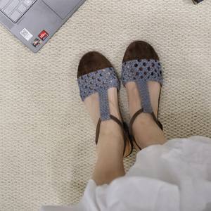 Bailarinas de Punta Redonda y Boca Baja Estilo Inglés para Mujer, Retro, de Cuero Genuino, con Hebilla Única - Product Image 3