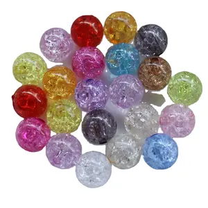 Wholesale Acrylic Crackle Cracked Beads Loose Spacer Round Crafts Beads 8-20MM