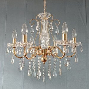 Fren Crystal Chandelier Gold 6 <b>Lights</b> LED Modern Minimalist Style For Living Room <b>Dining</b> Room Bedroom Kitchen Bathroom Study - Product Image 2