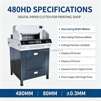 Guillotina Eléctrica Digital Automática BC-480 para Papel A3 de 480 mm, Equipo Automático para Corte de Papel Post-Impresión