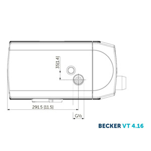 Pompe à vide rotative à palettes Becker VT4.16 sans huile en acier inoxydable pour usage industriel - Product Image 3