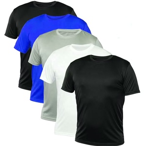 T-shirts pour hommes à coupe classique, col rond, uni, avec logo imprimé numériquement sur le devant, broderie 3D, manches courtes, séchage rapide, respirant - Product Image 2