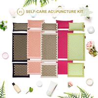 Ensemble de tapis d'acupression et d'oreillers en lin naturel écologique et fibre de noix de coco soulage le stress et la tension avec sac de transport, ensemble Pro complet du corps