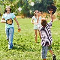 Juego de Lanzar y Atrapar Pelotas de Plástico Ajustable y Portátil para Exteriores y Playa, para Niños y Adultos, con Pelotas Adhesivas