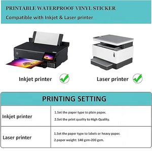 ブランドカスタム光沢光沢マットホログラフィック印刷可能防水ラベルシート透明ビニールステッカー紙インクジェットプリンタ用A4 - Product Image 6