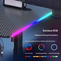 Bureau d'ordinateur électrique intelligent avec éclairage RGB et structure métallique pour le bureau et le gaming
