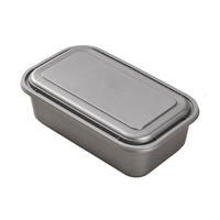 Boîte à emporter en plastique jetable gris argenté 618/718/918, rectangulaire, compatible micro-ondes, en PP, avec couvercle