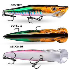 Leurre de pêche popper de surface 12cm/16cm en plastique ABS, leurre dur - Product Image 4
