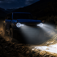 Modifikasi Lampu LED DRL Grille Depan SUV Offroad, Ring Halo RGB Multiwarna, Lampu Aksen Grille LED untuk Ford Bronco 2021-2024