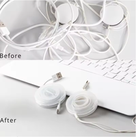 Organisateur de câbles de téléphone multifonctionnel transparent, étanche et durable, clip pour écouteurs, gestion des câbles de chargeur, boîte de rangement pour données