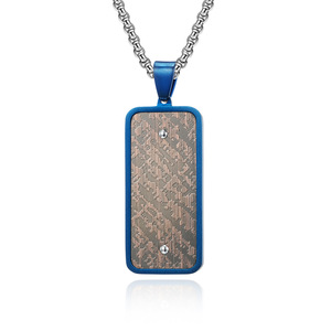 Nouveau collier carré tendance vintage en acier inoxydable plaqué or pour femmes, en stock - Product Image 2