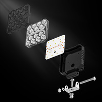 Phare de travail LED carré de 4 pouces, 17W, DC9-60V, 1700LM, IP67, Combo Blanc Ambre, DRL, Feu de conduite auxiliaire pour camion