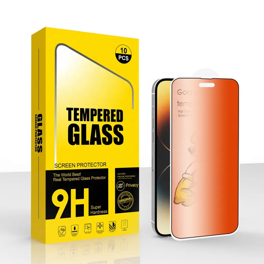 Sản Phẩm Mới Vàng Đầy Màu Sắc Riêng Tư Chống Gián Điệp Glass Tempered Phim Riêng Tư Tempered Glass Bảo Vệ Màn Hình Cho Iphone 11 12 13 14 P