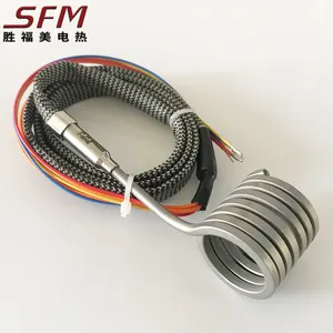 SFM 240V 500w 1000W sıcak yolluk bahar bobin ısıtıcı k tipi termokupl ile