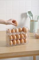 Porte-œufs à 30 grilles pour réfrigérateur, récipient de stockage en plastique transparent, boîte de stockage d'oeufs frais pour réfrigérateur