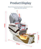 Fauteuil de pédicure professionnel robuste avec massage du dos, remplissage et vidange automatiques, éclairage LED pour salon de manucure