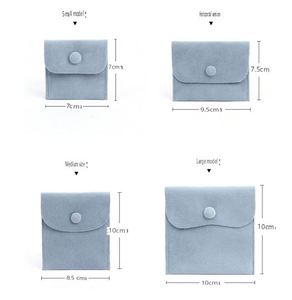 Bolsa de Joyería de Terciopelo de Lujo Personalizada con Cierre de Broche, Bolsa de Joyería de Algodón con Botón, Bolsa de Embalaje de Joyería de Microfibra - Product Image 6