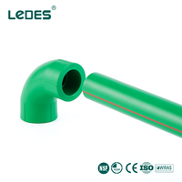Coude PPR Ledes à 90 degrés 20 mm, raccord PPR à souder par fusion pour système de plomberie