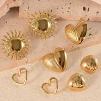 Pendientes de Mariposa Colgantes de Acero Inoxidable con Baño de Oro, Pendientes con Forma de Corazón y Flor para Mujer, Joyería
