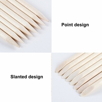 Bâtonnets à ongles en bois d'oranger écologiques à double extrémité, personnalisés, 100 pièces/sac, pour manucure et repousse-cuticules, pour salon de manucure