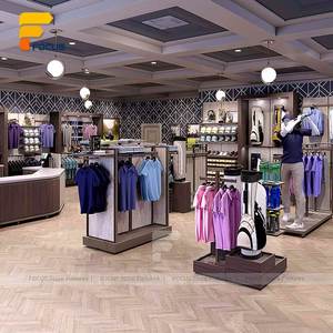 Dispositivo di vendita al dettaglio di abbigliamento da Golf moderno negozio sportivo personalizzato espositore Boutique negozio di abbigliamento Design di Layout di mobili interni - Product Image 1