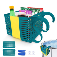 Panier de rangement pour piscine, accessoires de piscine avec ventouse, boîte de rangement multifonctionnelle en PP écologique