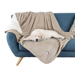 Petdom - Ventes chaudes - Couverture pour animaux de compagnie de luxe en fourrure Sherpa épaisse, réversible et imperméable pour chiots et chiens, pour le lit - Product Image 2