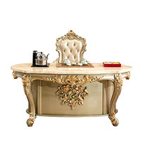 Table à thé en chêne de style européen avec machine à thé entièrement automatique, meuble de rangement, plateau peint, pour maison, bureau commercial, hall d'hôtel