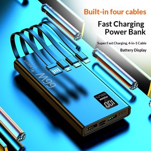 20000mAh Ultra Thin 66W Super Fast Charging Power Bank Built-in Cable <b>Large</b> Capacity Custom Portable Charger - Product Image 5