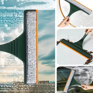 Outils de nettoyage de vitres 2 en 1 à double <span class=keywords><strong>lame</strong></span> latérale Raclette de douche en caoutchouc à usage multiple pour miroir en verre Raclette de fenêtre - Product Image 5