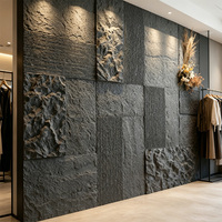 Panneau mural en pierre PU creuse 1200x600mm, texture 3D, revêtement en pierre artificielle pour la décoration murale extérieure et intérieure