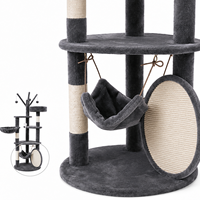 Hamac rond en peluche multi-niveaux personnalisé OEM, griffoir et structure d'escalade pour chat