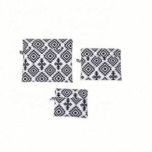 Hot New Travel Luggage Organizer Bag Set 3PCS Foldable Polyester Packing <b>Cube</b> with Geometric Pattern and Zipper Closure - Product Image 6