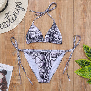 Woman Hot Sexy Snake Printed Large Breast Flawless Trimmer 2 Piece <strong>Thong</strong> <strong>Swimsuit</strong> <strong>Bikinis</strong> - Product Image 6
