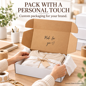 Caja de cartón corrugado con exterior blanco limpio e interior marrón natural para envíos de comercio electrónico y embalaje minorista. - Product Image 5
