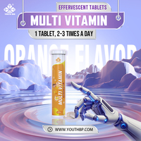 Comprimés effervescents de vitamine C, formule super-aliment, résilience pour adultes actifs, marque privée, vente en gros, approvisionnement en vrac, 20 comprimés