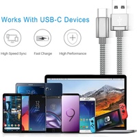 Câble de données USB-A vers Type-C 3 mètres 3A, USB 2.0, en alliage d'aluminium et nylon tressé, 60 Mo/s, certifié CE, charge rapide pour ordinateur – Vente Flash