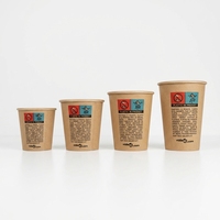 Gobelet en papier kraft biodégradable à paroi simple, qualité alimentaire, écologique, recyclable, avec revêtement PE et logo personnalisé