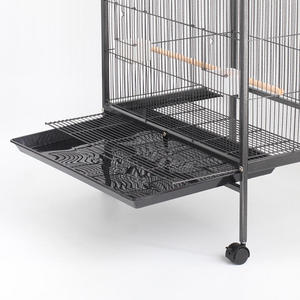 2023 Metal Large Birdcage Fancy for Pigeons Parrots Iron Wire Square Tube Birdhouse With Wheels Station Bars Food Boxes Tray - Product Image 2