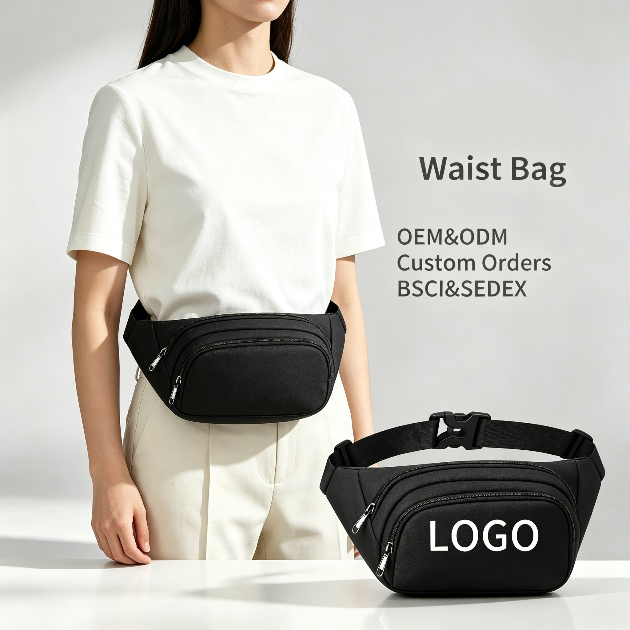 Large Waterproof Waist Bag with Adjustable Strap