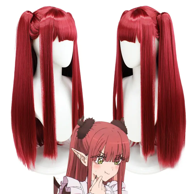 Parrucca lunga onda rossa Leagu Spirit blossom m parrucca Anime parrucche sintetiche per capelli umani prezzo Cosplay