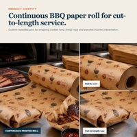 Papier alimentaire pour viande fumée, imprimé sur mesure, pour services de restauration à emporter, feuilles pré-découpées, fabricant en gros