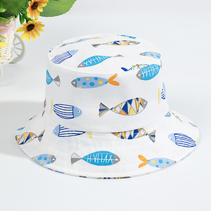<span class=keywords><strong>Chapeau</strong></span> Bob de Haute Qualité avec Imprimé Mignon de Poisson et Dinosaure, Sangle Réglable, Protection Solaire Extérieure, Respirant, pour Enfants - Product Image 6
