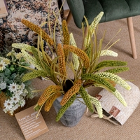 Queue poilue à trois têtes mil fleur de mariage décoration murale soie Xiaomi Bouquet espace vert artificiel